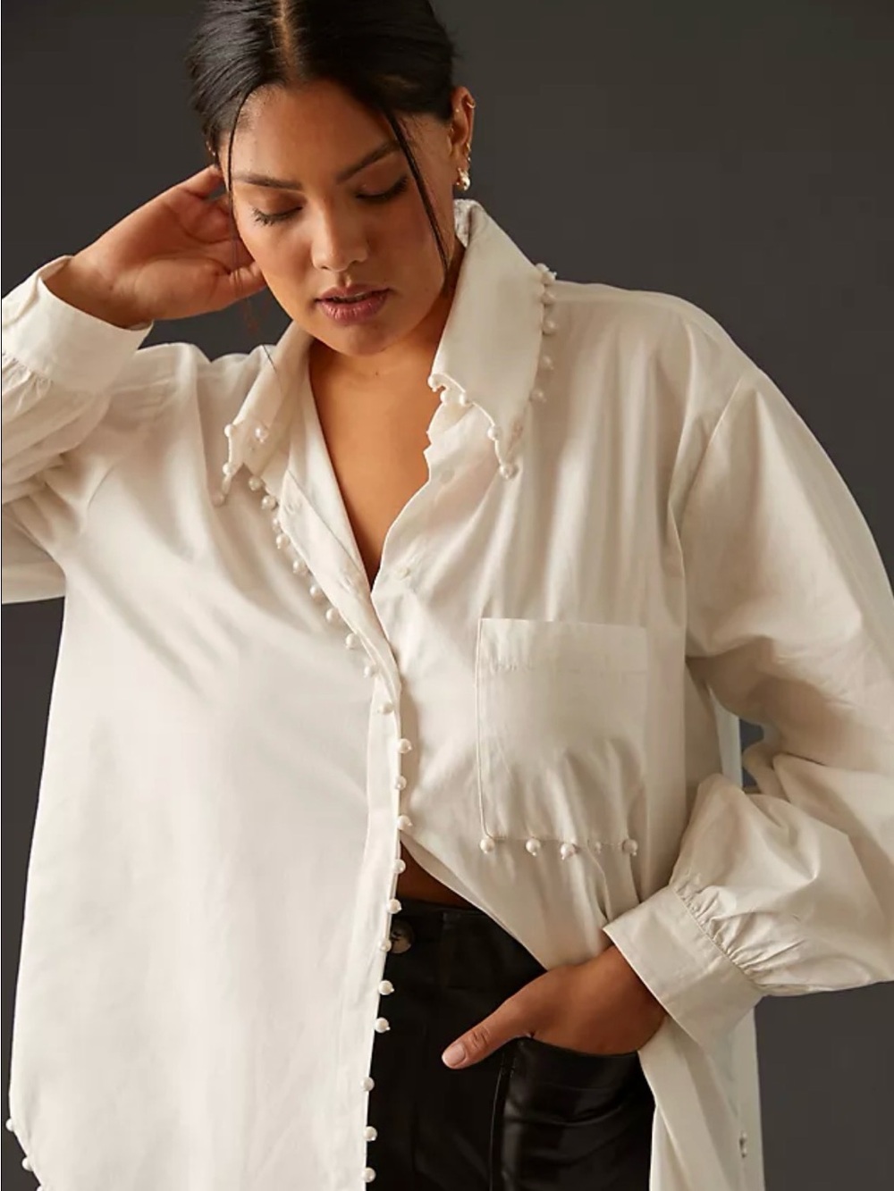 NWT Anthropologie MeMeMe Embellished Button down  ✨🤍